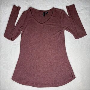 Cynthia Rowley Long Sleeve V Neck Shirt Light Red Color Women’s Size XS